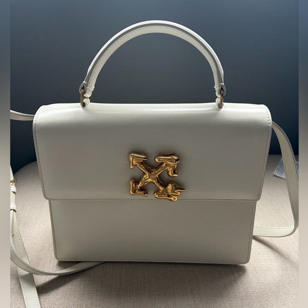 OFF-WHITE LEATHER HAND BAG